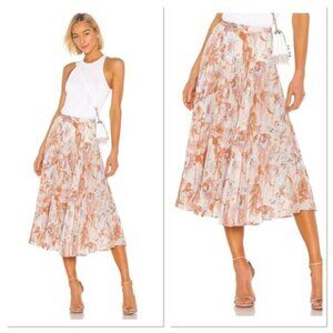 NWT Vince Marine Garden Floral Pleated Skirt Size 6